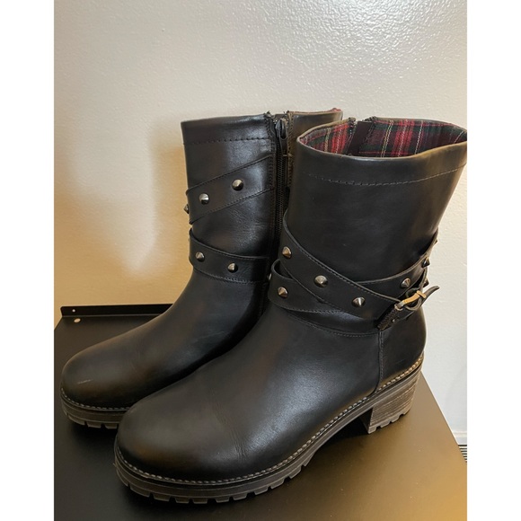 Coach Shoes - Black COACH Leather Ankle Boot w/ Studs